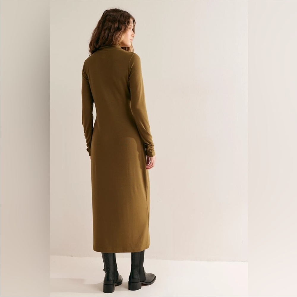 ๐(A075) NWT Free People Good Feels Mockneck MIdi in Seaweed. Size: XL - Picture 2 of 16